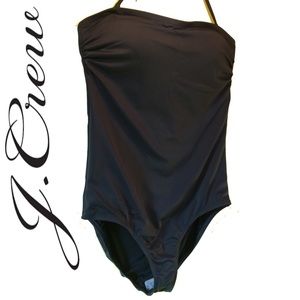 Ruched Bra 1pc Black Bathing J.Crew Swimsuit SZ14